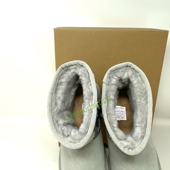 UGG Mini Sequin Star Women’s Boots Suede Grey - Picture 7 of 11